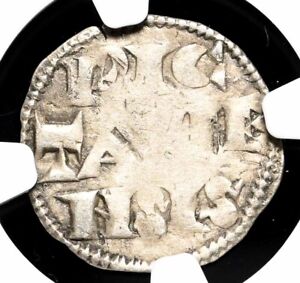 ANGLO-GALLIC, Poitou. Richard the Lionheart Silver Denier, 1189-1199, NGC XF45