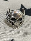 King Baby Discontinued Flying Skull Ring Size 11.5 Sterling Silver 925  heavy