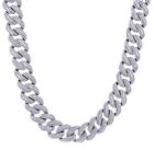 12mm 925 sterling silver Cuban link Moissanite Chain 22