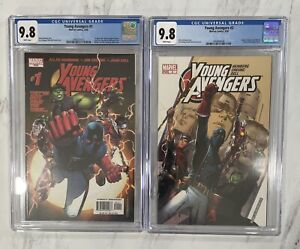 Young Avengers #1 & 2 (CGC 9.8) 1st Kate Bishop and Young Avengers 2005 WP