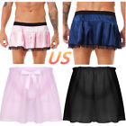 USMen Sissy Ruffled Lace Trim Mini Pleated Skirt Panties Crossdressing Underwear
