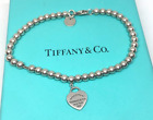 Return To Tiffany & Co. Silver Mini RTT Heart Bead Bracelet 7