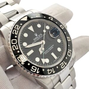 Rolex GMT-Master II 40mm Black Ceramic Bezel Steel Watch 116710LN Box Papers