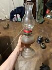 Antique Bee Hive Oil Kerosene Lamp Clear Pressed Glass-Font w/Queen Mary burner