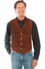 Scully Mens Cafe Brown Leather Lapel Vest
