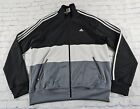Vintage Adidas Color Block Black White Gray Y2K Soccer Track Jacket MENS XL