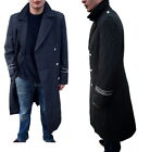 Vintage 90s Grey German Army Trench coat Greatcoat military woolblend overcoat b
