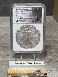 New Listing2021 American Silver Eagle U.S State Series Label- Minnesota NGC  MS70