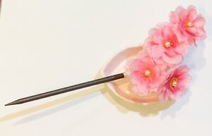 1 pc of Japanese Kanzashi HairStick Peach flower design