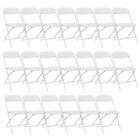 20PCS Commercial White Plastic Folding Chairs Stackable Wedding Picnic Party