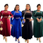 African Women Dress Long Sleeve Luxury Velvet Satin Evening Party Gown Bodycon