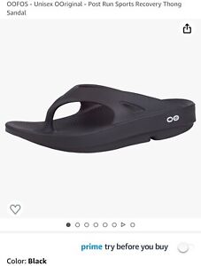 Oofos Ooriginal Unisex Recovery Flip Flop Sandal M5/W7 Matte Black NWT