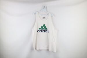 Vtg 90s Adidas Mens XL Distressed Spell Out Tank Top T-Shirt White Cotton USA