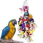 Large Parrot Chew Toy Bird Chewing Toy Multicolored Wooden Blocks Tearing Toy...