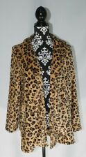 Leopard Animal Print Lightweight Fleece Jacket Cardigan Women's Size L Large