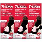 Children's Liquid Tylenol Dye free  Cherry Flavor 3 Pack 6/25