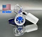 1x 14mm Blue Glass SNOWFLAKE SCREEN Slide BOWL Male for Glass Water Pipe Bong