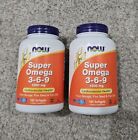 2x NOW Super Omega 3 6 9 1200 mg 180 Softgels FRESH MADE IN USA FREE SHIPPING