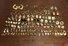NICE Estate Costume Earring Lot GOLD TONE Pierced Variety Vintage to Modern LOOK