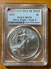 2021- American Silver Eagle-Type 1-PCGS MS70 First Day of Issue