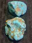 448ct. 2pc Lg. Morenci AZ Turquoise Rough Beautiful Sky Blue w/pyrite  AAA Cabs
