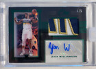 2019-2020 Panini one and one Zion Williamson Green Shield /5 Rookie Patch Auto