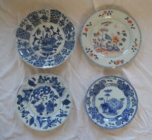 4 chinese plates 18th century kangxi qianlong