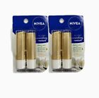 Nivea Vanilla Buttercream Lip Care Dual Pack Moisturizing Balm, 2 PACK
