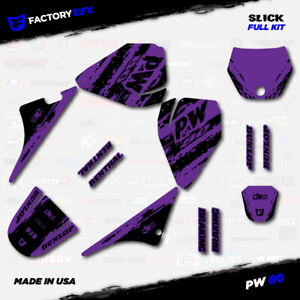 Black & Purple Slick Racing Graphics kit fits Yamaha PW80 PW 80 All Years Custom
