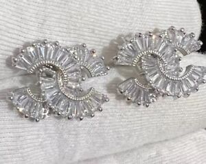 Chanel Classic Crystal CC Logo earrings