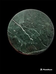 Marble Coaster Set Of 3 Round Green Granite Natural Cork Bottom