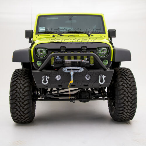 Rock Crawler Stubby Front Bumper+OE Fog Light Housing for 07-18 Jeep JK Wrangler (For: Jeep)