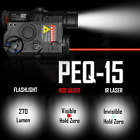 ACTIONUNION Airsoft PEQ-15 IR Laser + Visible Red Laser + White LED Flashlight