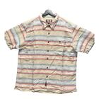 The Territory Ahead Men's XXL Multi Striped  Cotton Button Up Short Sleeve Shirt