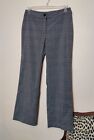 Womens Pants Size 12 Unbranded Long Wide Leg Red Blue Detail Gray Plaid