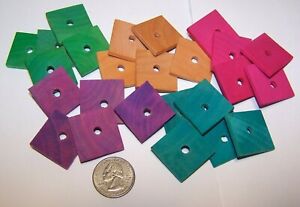 25 Colored Wood Flats Bird Toy Parts 1