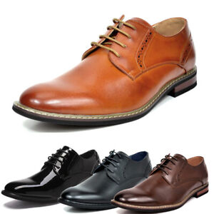 Men's Premium Leather Lined Dress Oxfords Classic Derby Shoes Wide Size 6.5-15