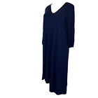 Eileen Fisher Blue Asymmetric Knit Tunic Dress Women Size XL Casual Stretch