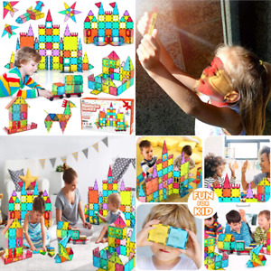 108 pc Magnet Tiles Style Clear Magnetic Building Blocks Kids Sensory Toys STEM