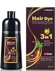 New ListingHair Dye Shampoo 3 in 1 for Women & Men 100% Gray Hair Coverage Champu Con Tinte