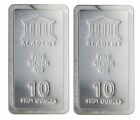 Lot of 2 - ACADEMY Stacker® 10 oz .999 Fine Silver Bullion Bar - In Stock
