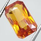 5.99 Ct Natural Ceylon Orange Sapphire Princess Cut Certified UNTREATED Gemstone