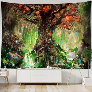 Lantern Tree Of Life Tapestry Wall Hanging Psychedelic Witchcraft Mystery Tapiz