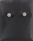 Real diamond earrings stud pre owned 925 silver post