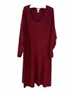 New J. Jill Red Knit Long Sleeve Midi Dress Size 3X