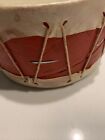 Native American Drum Rawhide Red Vtg 70s Handmade Drum