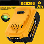 replace For DeWalt 20V 20 Volt Max 6.0AH Lithium Battery Pack DCB206-2 DCB205-2