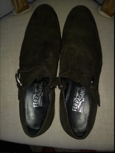 Salvatore Ferragamo Lavorazione Originale Single Monk Strap Men Black Shoes 12D