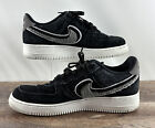 Nike Air Force 1 Low 3D Chenille Swoosh Black Cool Grey 823511-014 Mens Size 12