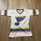 Vintage 1990s St. Louis Blues Jersey Style RINGER Shirt SZ L NHL WAVY LAYS PROMO